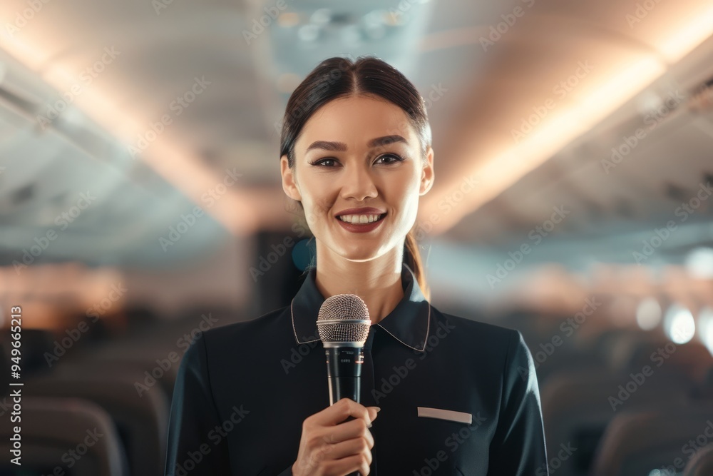 custom made wallpaper toronto digitalFlight Attendant Announcing on an Airplane