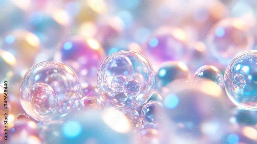 Abstract Close-Up of Iridescent Bubbles. Abstract Close-Up of Iridescent Bubbles.