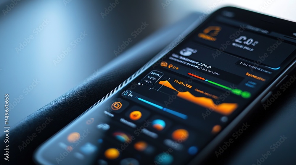 A close-up of a smartphone displaying an insurance technology app interface. A close-up of a smartphone displaying an insurance technology app interface.