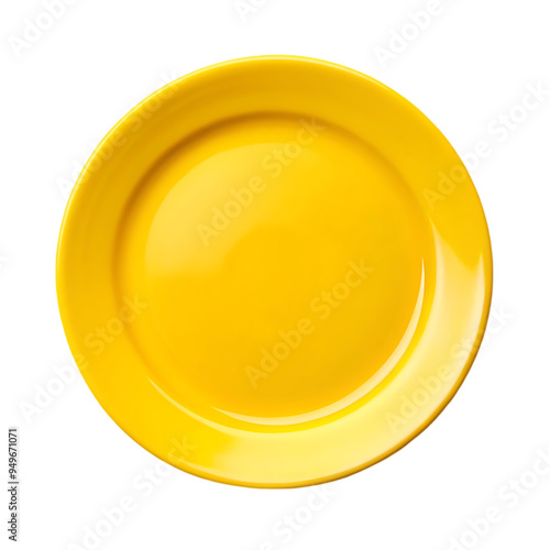 yellow plate isolated on white background