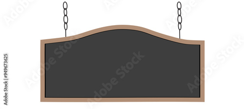 Signboard hanging on a chain, isolated from the background. Vector Illustration.