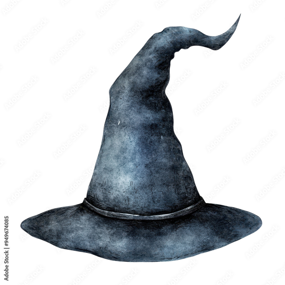 Classic Witch Hat Isolated on Transparent Background, Essential Halloween Costume Piece Classic Witch Hat Isolated on Transparent Background, Essential Halloween Costume Piece