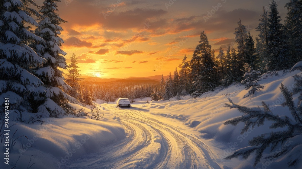 Snowy Sunset Drive Snowy Sunset Drive