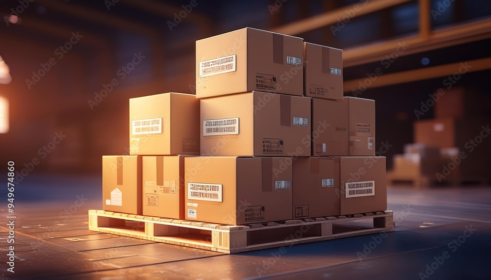 Pallet of cardboard boxes ready for shipment Pallet of cardboard boxes ready for shipment