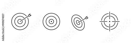 Target aim sign. Goal vector set. Bulls eye icon isolated.