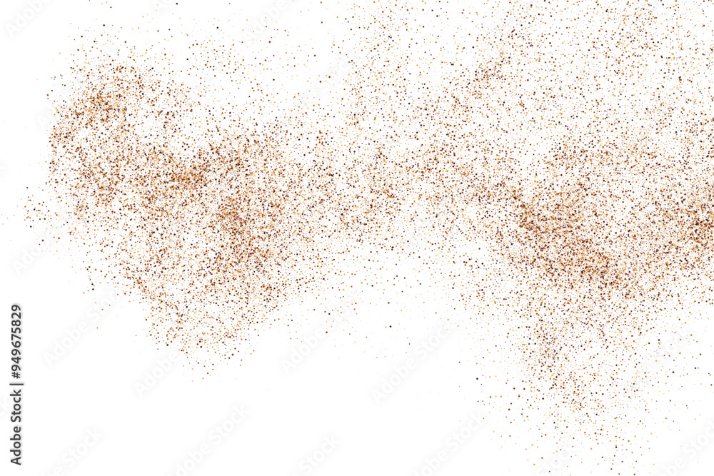 Sand Abstract Backdrop. Coffee Color Texture Isolated on White Background. Chocolate Color Pattern. Brown Shades Confetti. Vector Illustration, EPS 10.	
