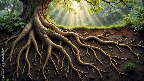 Tree Roots Underground - Symbol of Stability and Growth photo