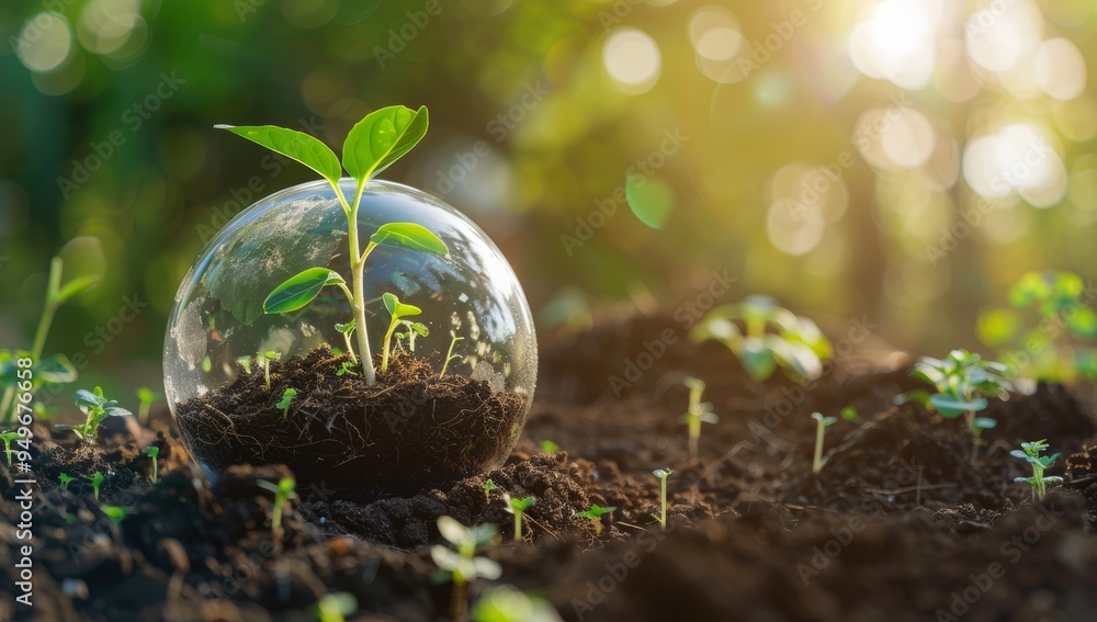 A Seedling Protected in a Glass Globe A Seedling Protected in a Glass Globe