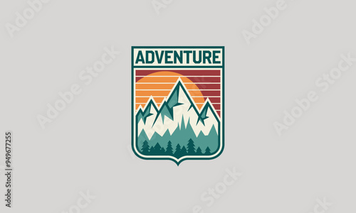 logo design template of a adventure vector flat design design
