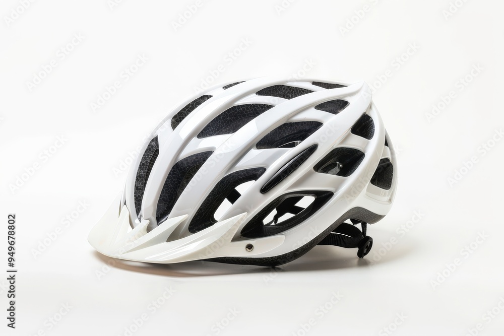 Bike Helmet. Isolated Protective Safety Gear for Sport in White Color Bike Helmet. Isolated Protective Safety Gear for Sport in White Color