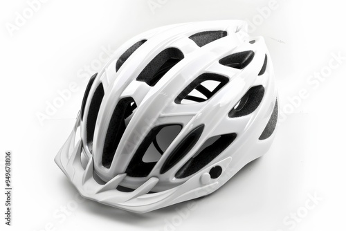 Bike Helmet: Isolated Safety Hat for Sport White Protection