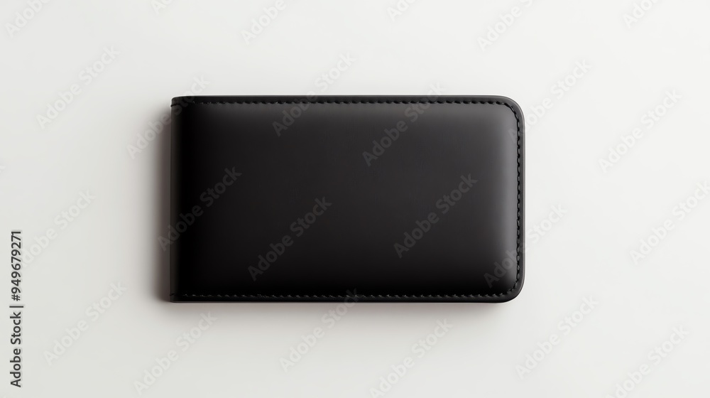 Slim wallet mockup with a clean background, focus on modern design and simplicity Slim wallet mockup with a clean background, focus on modern design and simplicity