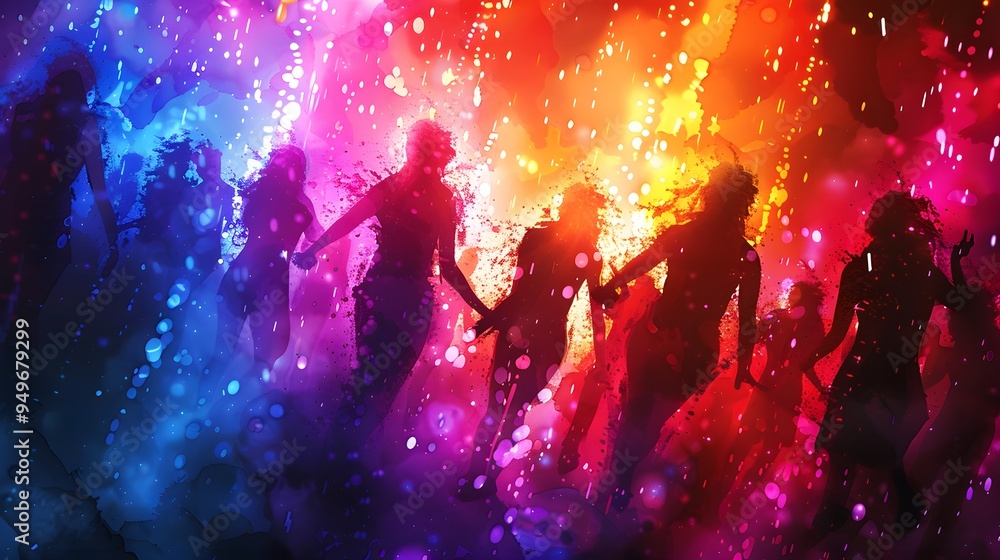 An electrifying carnival night, watercolor splashes capturing the glowing lights and swirling dancers, the brushstrokes full of energy and vibrance An electrifying carnival night, watercolor splashes capturing the glowing lights and swirling dancers, the brushstrokes full of energy and vibrance
