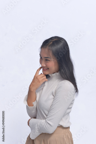 Young Asian Woman Poses and Face Expressions