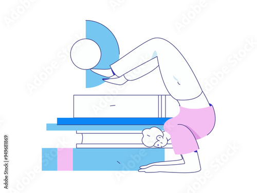 Practicing yoga, physical and mental health, flat vector character concept, operation hand drawn illustration
