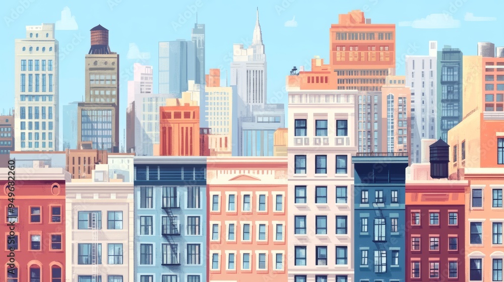 Fototapeta premium city building illustration 