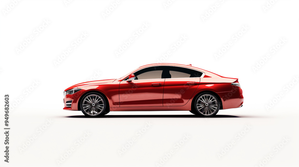 Concept car sports premium coupe. Plug-in hybrid. Technologies of eco-friendly transport. Red car on white background. Concept car sports premium coupe. Plug-in hybrid. Technologies of eco-friendly transport. Red car on white background.