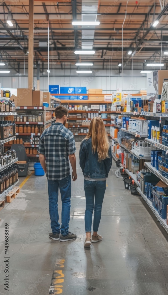 Father and Daughter Shopping for Dorm Room DIY Projects at Home Improvement Store Father and Daughter Shopping for Dorm Room DIY Projects at Home Improvement Store