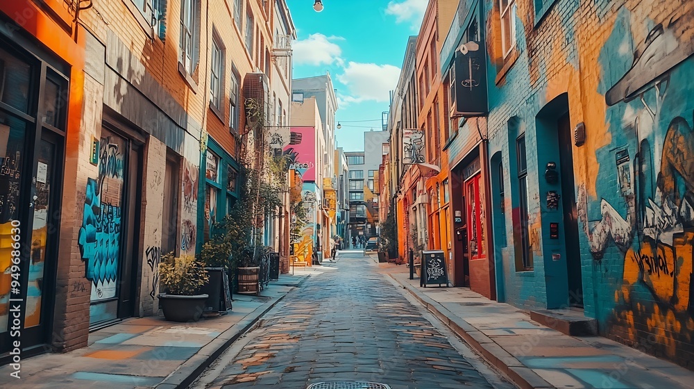 Fototapeta premium Street Mural Building Mockup for showcasing your artwork : Generative AI