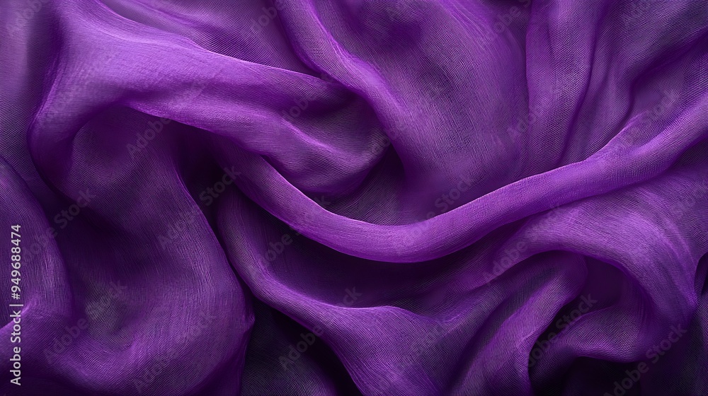 Fototapeta premium Purple fabric cloth texture for background and design art work beautiful crumpled pattern of silk or linen : Generative AI