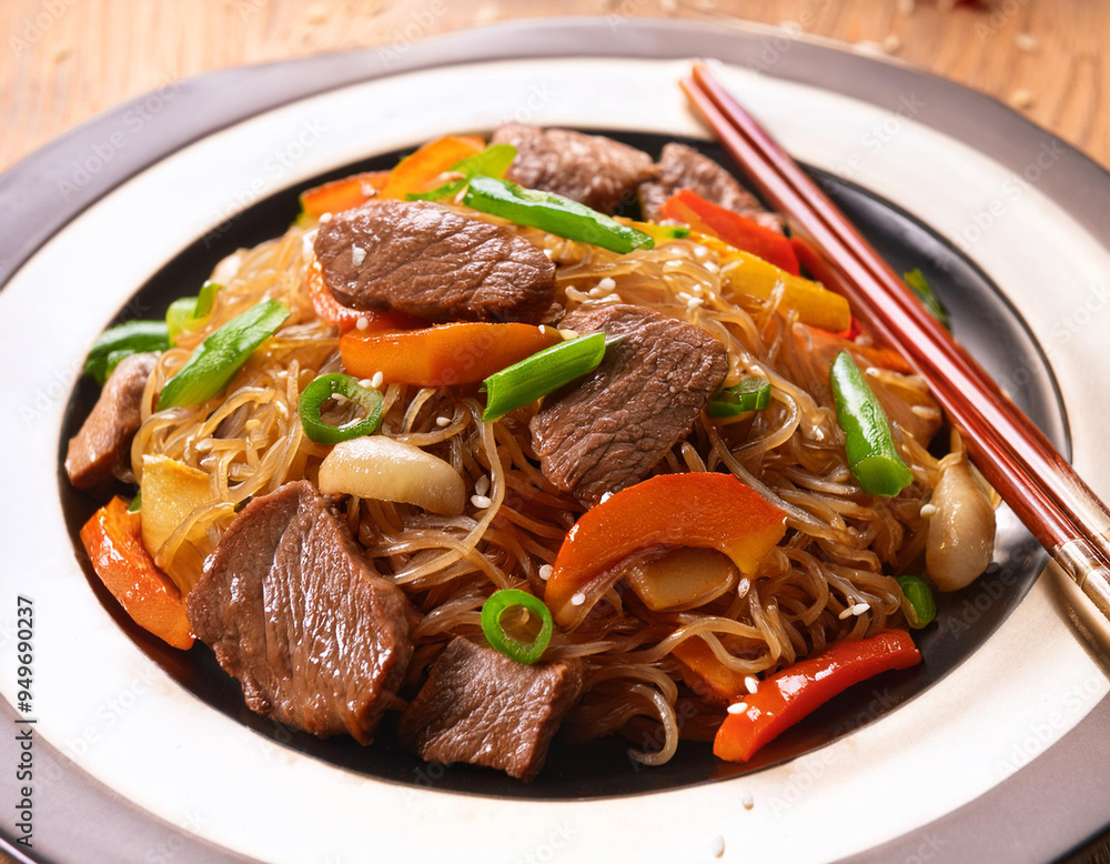 Beef Stir-fry with Rice Noodles, hong kong restaurant Beef Stir-fry with Rice Noodles, hong kong restaurant