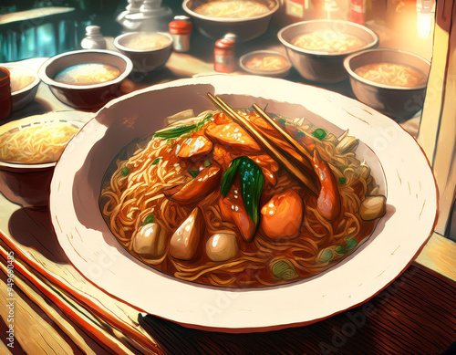 Char kway teow, hong kong style, in old hong kong style restaurant