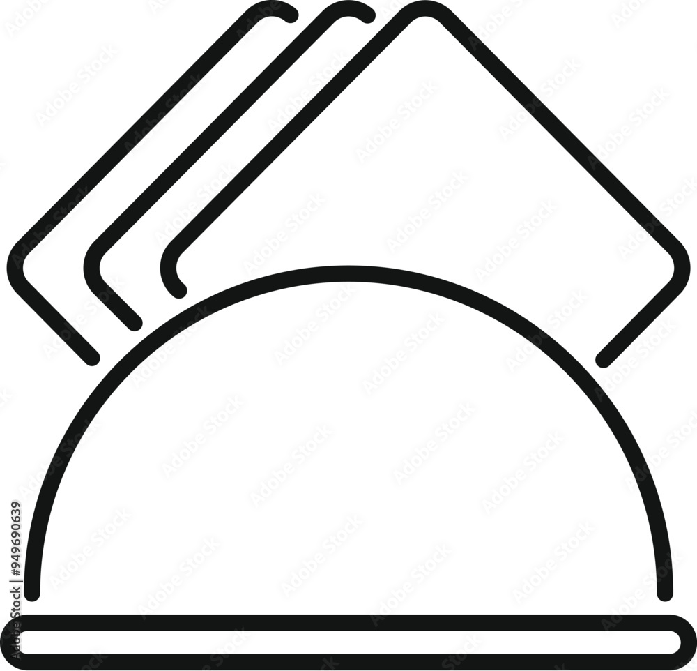 Napkin holder with paper napkins line icon for web, mobile and infographics Napkin holder with paper napkins line icon for web, mobile and infographics