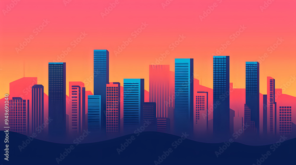 Fototapeta premium Cityscape Sunset.