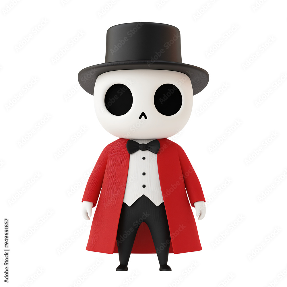 cute Phantom of the Opera at center for a website isolated white background cute Phantom of the Opera at center for a website isolated white background