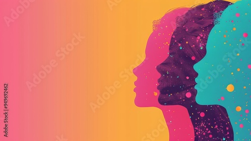 Vivid Women's Rights Empowerment Illustration in Flat Design Style.