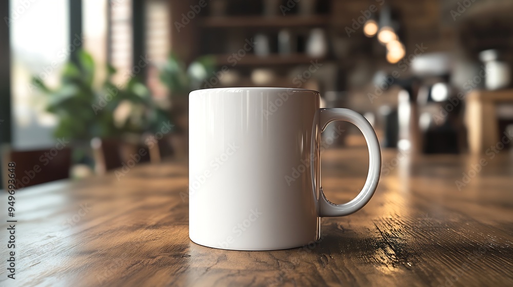 A ClosedUp Shot of A Blank Coffee Mug MockUp : Generative AI A ClosedUp Shot of A Blank Coffee Mug MockUp : Generative AI