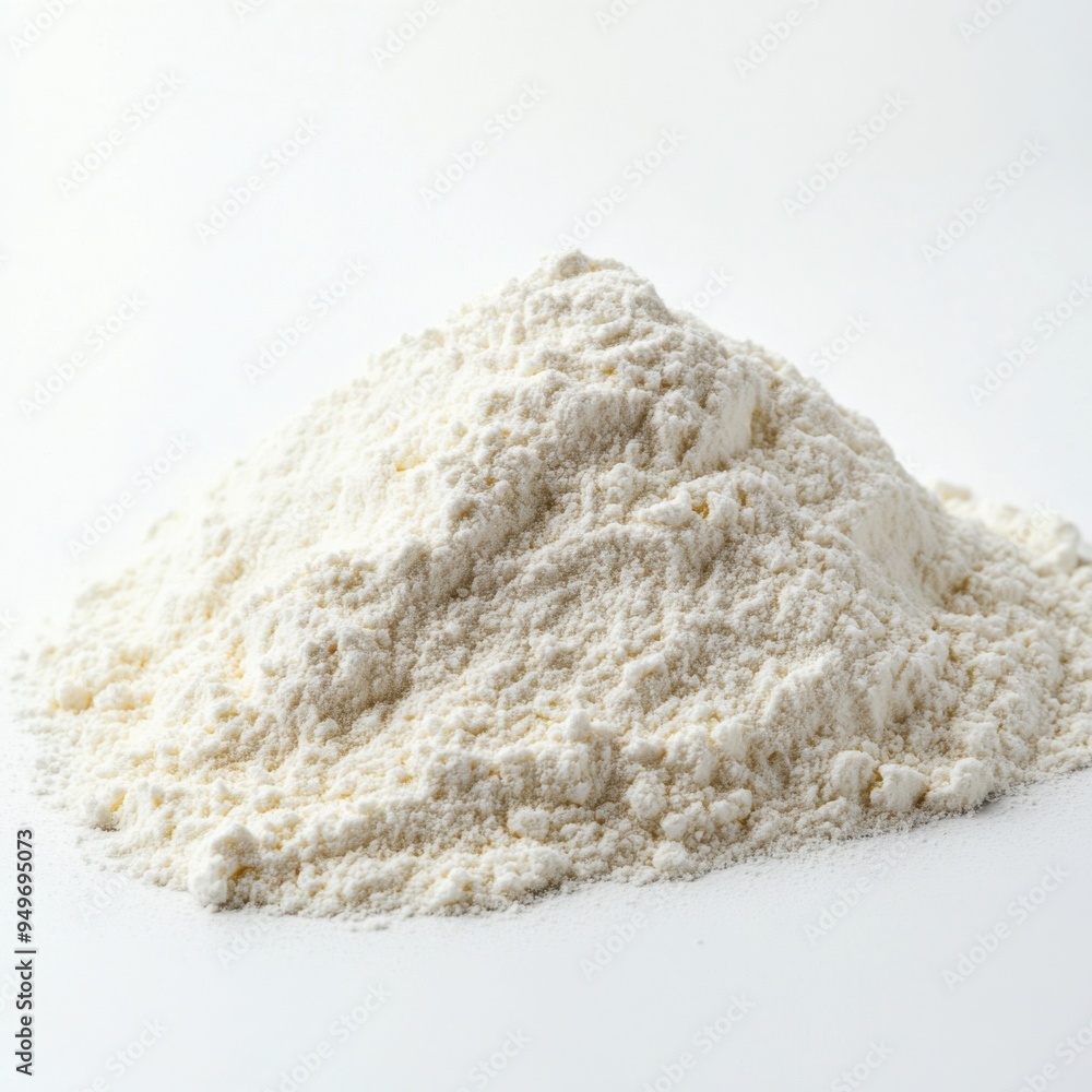 Flour on a white background Flour on a white background
