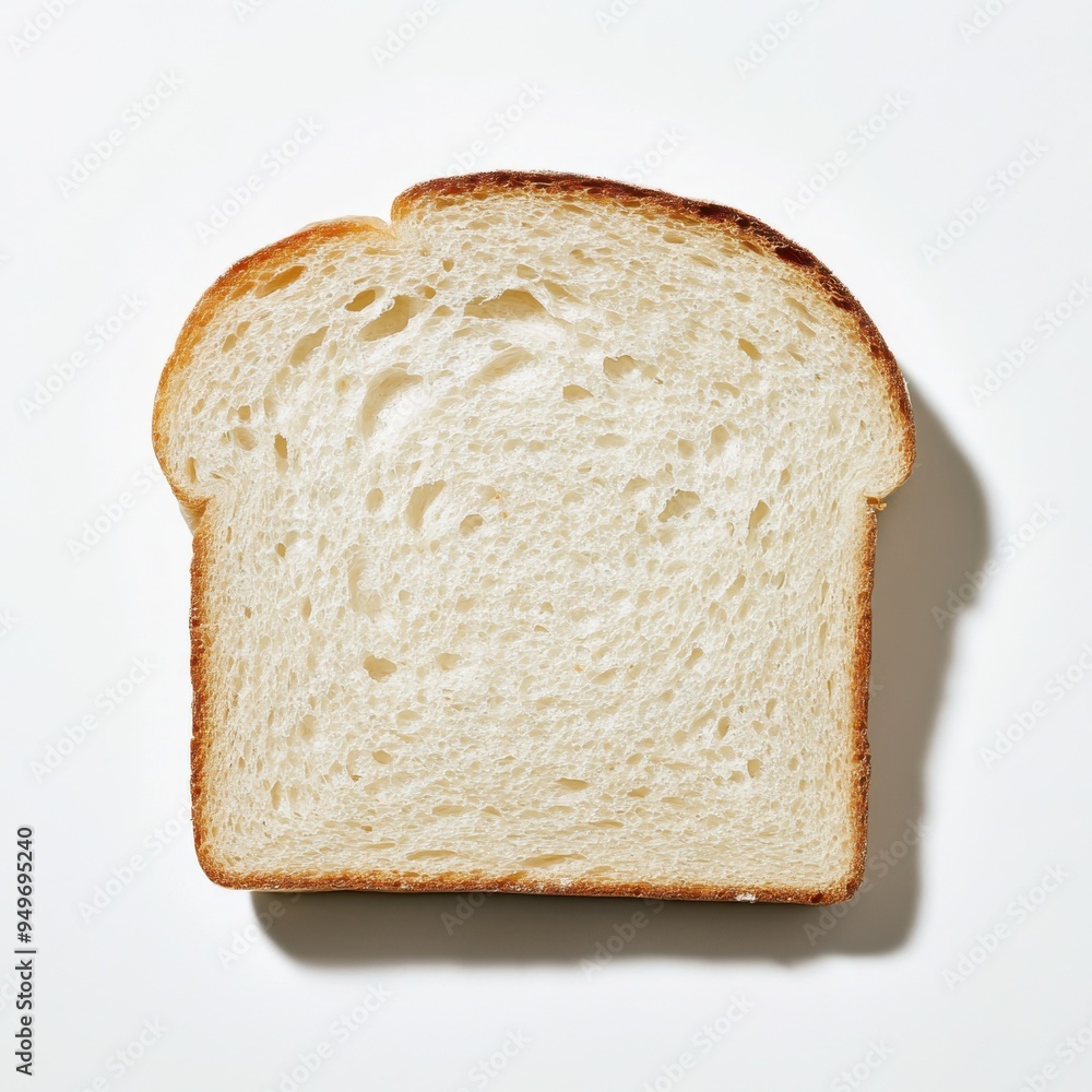 Slice of bread on a white background Slice of bread on a white background