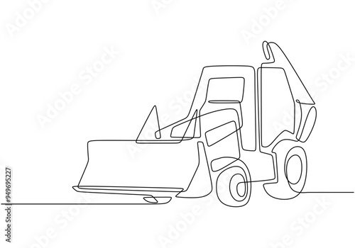 Sleek Vector Design of a Loader in Continuous Single Line Drawing