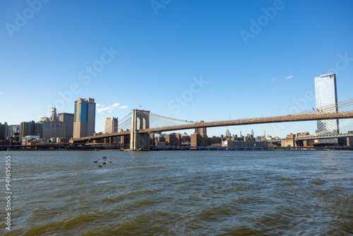 Brooklyn Bridge Over the East River on a Clear Day