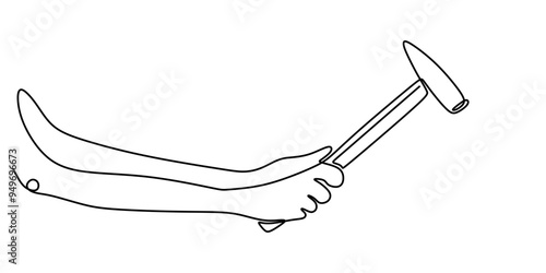 Hand holding hammer vector illustration for artistic hand-tool interactions