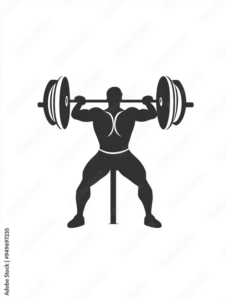 A silhouette of a weightlifter lifting a barbell, representing strength and fitness. A silhouette of a weightlifter lifting a barbell, representing strength and fitness.