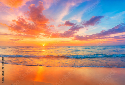 Scenic Sunrise Over the Ocean's Edge