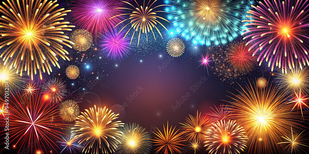 Abstract Firework Background with Free Space Abstract Firework Background with Free Space