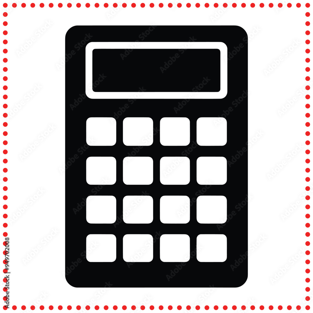 Vector Calculator Icon in Monochrome Silhouette Design Vector Calculator Icon in Monochrome Silhouette Design