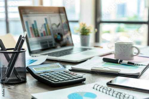 accountant might use in their daily work, modern office environment