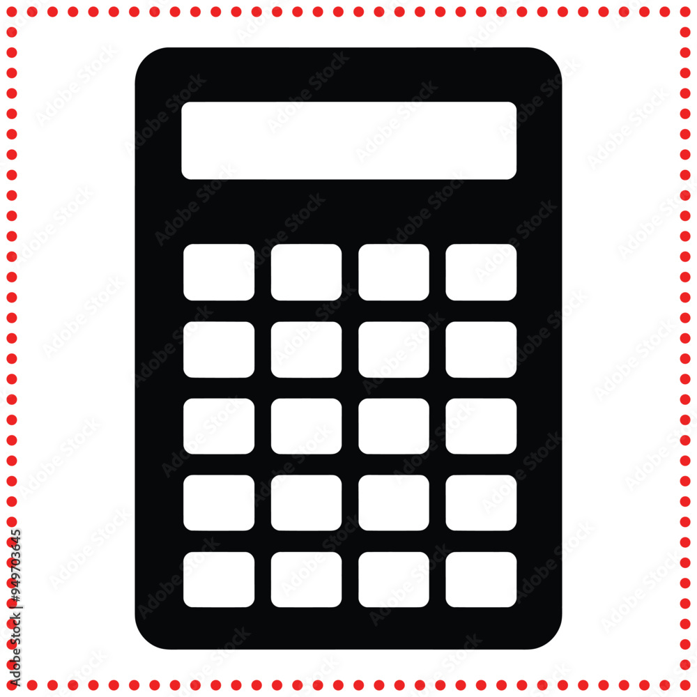Vector Calculator Silhouette with Clean Button Layout Design Vector Calculator Silhouette with Clean Button Layout Design