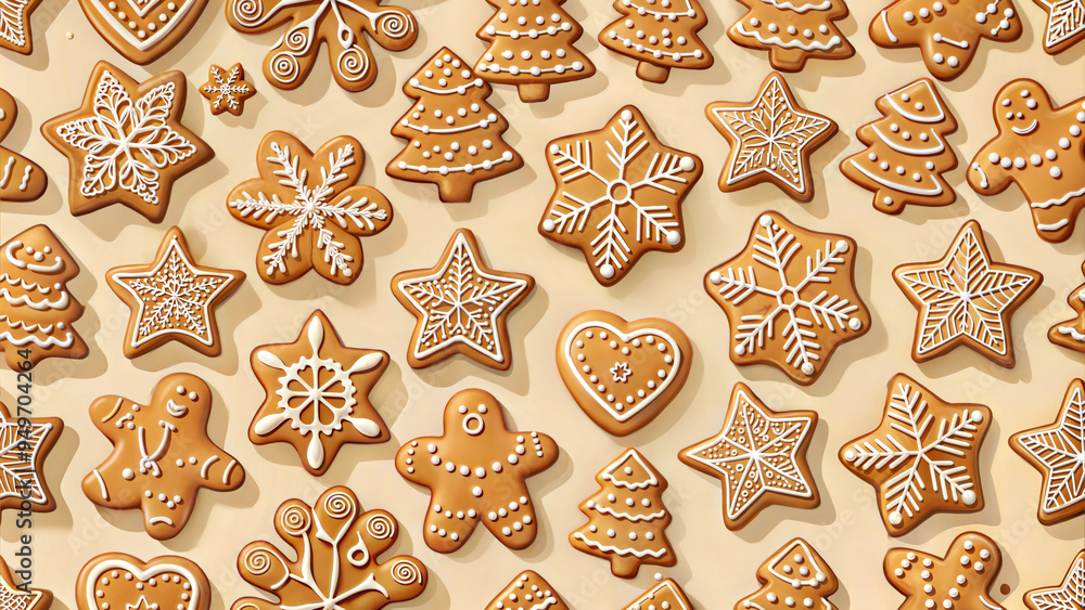 New Year cookies in various shapes New Year cookies in various shapes