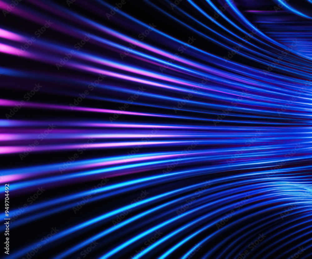 Blue, red and purple neon wave lines background with blur and noise effects Blue, red and purple neon wave lines background with blur and noise effects