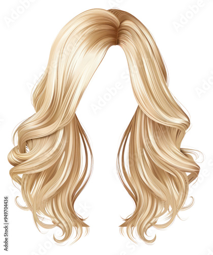 PNG Blonde wavy hair illustration photo