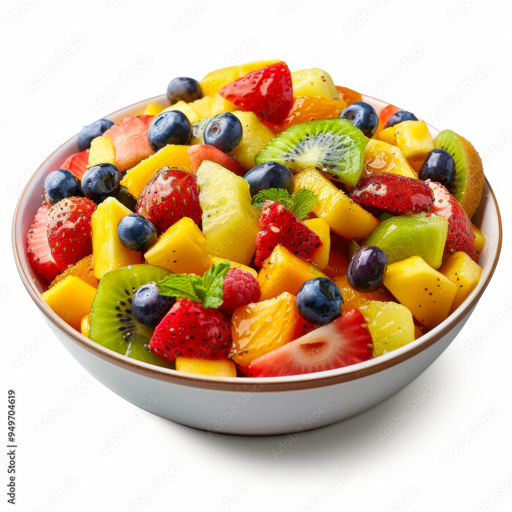 A vibrant bowl of fresh fruit, featuring a colorful assortment of strawberries, blueberries, peaches, and kiwis. A vibrant bowl of fresh fruit, featuring a colorful assortment of strawberries, blueberries, peaches, and kiwis.