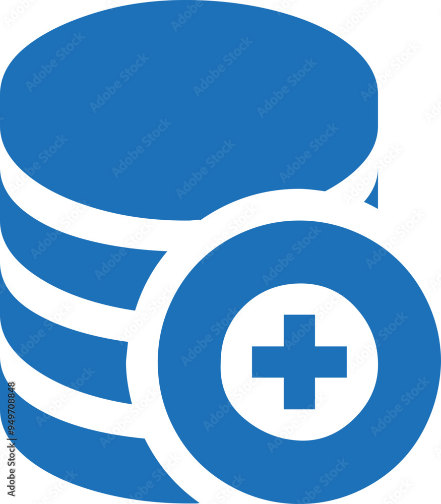 Plus Database icon logo design Plus Database icon logo design