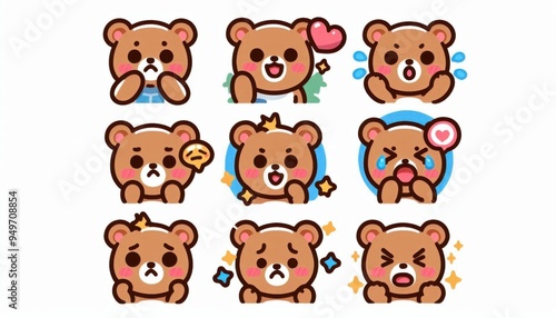 a cute bear icon sets