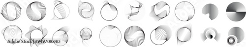 Abstract oval Lines Background with geometric circles . Vector rotating ellipse Line Design . Poster template . Concentric circles logo .Minimal art 