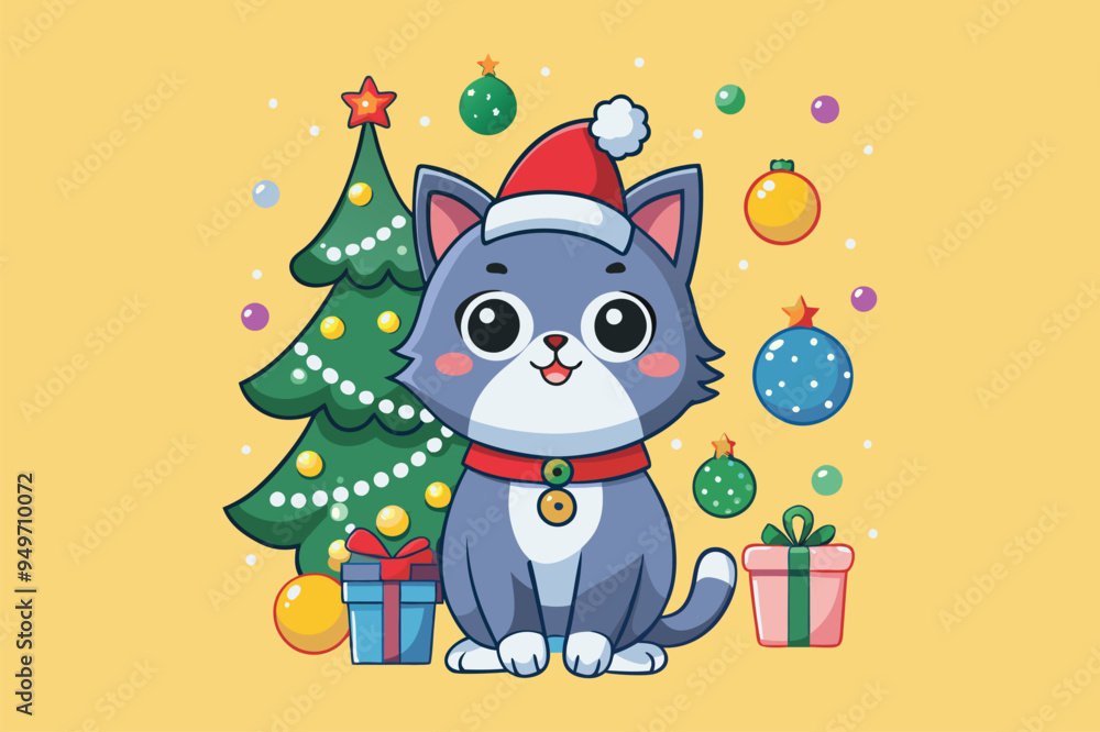 best Christmas cat vector design best Christmas cat vector design